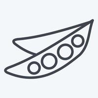 guisantes icono. adecuado para el símbolo de las nueces. estilo de línea diseño simple editable. vector de plantilla de diseño. ilustración sencilla