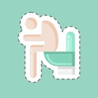 Sticker line cut Diarrhea. suitable for flu symbol. simple design editable. design template vector. simple illustration vector