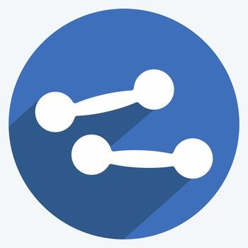 Icon Dumbbells. suitable for education symbol. long shadow style. simple design editable. design template vector. simple illustration vector