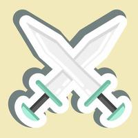 Sticker Swords. suitable for education symbol. simple design editable. design template vector. simple illustration vector