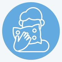 Icon Cough. suitable for flu symbol. blue eyes style. simple design editable. design template vector. simple illustration vector