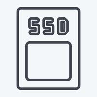 Icon SSD. suitable for Computer Components symbol. line style. simple design editable. design template vector. simple illustration vector