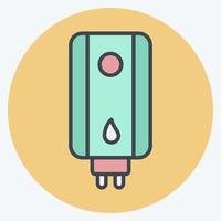 icono de calentador de agua. adecuado para el símbolo de electrodomésticos de cocina. estilo compañero de color. diseño simple editable. vector de plantilla de diseño. ilustración sencilla