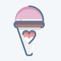 helado de icono. adecuado para el símbolo de la educación. estilo garabato. diseño simple editable. vector de plantilla de diseño. ilustración sencilla