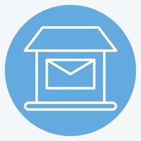 icono de la oficina de correos. adecuado para el símbolo de la educación. estilo de ojos azules. diseño simple editable. vector de plantilla de diseño. ilustración sencilla