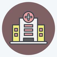 Icon Hospital. suitable for education symbol. color mate style. simple design editable. design template vector. simple illustration vector
