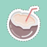 Sticker line cut Coconut. suitable for Nuts symbol. simple design editable. design template vector. simple illustration vector