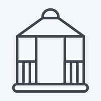 Icon Gazebo. suitable for City Park symbol. line style. simple design editable. design template vector. simple illustration vector