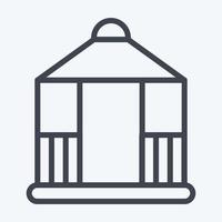 Icon Gazebo. suitable for City Park symbol. line style. simple design editable. design template vector. simple illustration vector