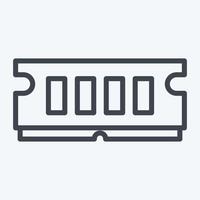 Icon RAM. suitable for Computer Components symbol. line style. simple design editable. design template vector. simple illustration vector