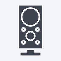 Subwoofer de icono. adecuado para el símbolo de los componentes de la computadora. estilo de glifo. diseño simple editable. vector de plantilla de diseño. ilustración sencilla