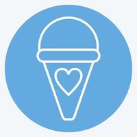 Icon Ice Cream. suitable for education symbol. blue eyes style. simple design editable. design template vector. simple illustration vector