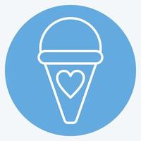 helado de icono. adecuado para el símbolo de la educación. estilo de ojos azules. diseño simple editable. vector de plantilla de diseño. ilustración sencilla