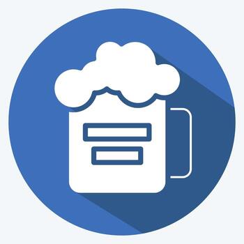 Icon Mug Of Beer. suitable for education symbol. long shadow style. simple design editable. design template vector. simple illustration vector