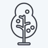 árbol de iconos adecuado para el símbolo del parque de la ciudad. estilo de línea diseño simple editable. vector de plantilla de diseño. ilustración sencilla