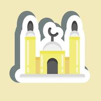 Sticker Mosque. suitable for education symbol. simple design editable. design template vector. simple illustration vector