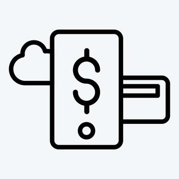 Icon Mobile Payment. suitable for education symbol. line style. simple design editable. design template vector. simple illustration vector