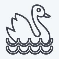 Icon Swan. suitable for education symbol. line style. simple design editable. design template vector. simple illustration vector