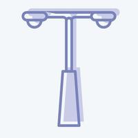 icono de farola. adecuado para el símbolo del parque de la ciudad. estilo de dos tonos. diseño simple editable. vector de plantilla de diseño. ilustración sencilla