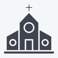 Icon Church. suitable for education symbol. glyph style. simple design editable. design template vector. simple illustration vector