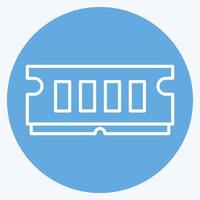 Icon RAM. suitable for Computer Components symbol. blue eyes style. simple design editable. design template vector. simple illustration vector