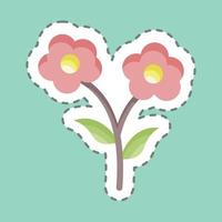 flores cortadas de línea adhesiva. adecuado para el símbolo del parque de la ciudad. diseño simple editable. vector de plantilla de diseño. ilustración sencilla