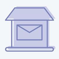 icono de la oficina de correos. adecuado para el símbolo de la educación. estilo de dos tonos. diseño simple editable. vector de plantilla de diseño. ilustración sencilla