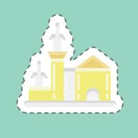 Sticker line cut Castle. suitable for education symbol. simple design editable. design template vector. simple illustration vector