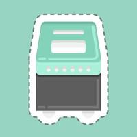 Máquina para hacer pan con corte de línea de pegatinas. adecuado para el símbolo de electrodomésticos de cocina. diseño simple editable. vector de plantilla de diseño. ilustración sencilla