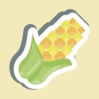 Sticker Corn. suitable for Nuts symbol. simple design editable. design template vector. simple illustration vector