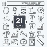 Icon Set Measuring. suitable for education symbol. line style. simple design editable. design template vector. simple illustration vector