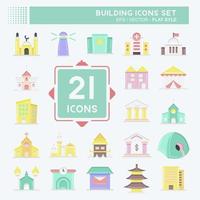 Icon Set Building. suitable for education symbol. flat style. simple design editable. design template vector. simple illustration vector