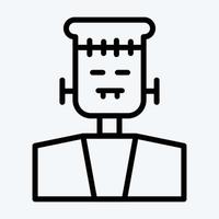 Icon Frankenstein. suitable for Halloween symbol. line style. simple design editable. design template vector. simple illustration vector