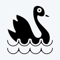 icono de cisne. adecuado para el símbolo de la educación. estilo de glifo. diseño simple editable. vector de plantilla de diseño. ilustración sencilla