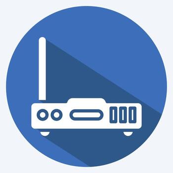 Icon Router. suitable for Computer Components symbol. long shadow style. simple design editable. design template vector. simple illustration vector