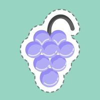 Sticker line cut Grape. suitable for education symbol. simple design editable. design template vector. simple illustration vector