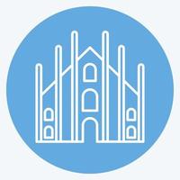 Icon Milan. suitable for education symbol. blue eyes style. simple design editable. design template vector. simple illustration vector