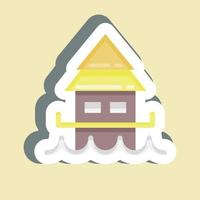 Sticker Bungalow. suitable for education symbol. simple design editable. design template vector. simple illustration vector