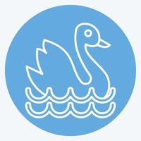 Icon Swan. suitable for education symbol. blue eyes style. simple design editable. design template vector. simple illustration vector