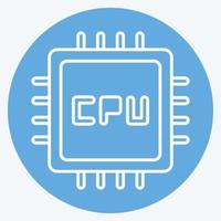 Icon CPU. suitable for Computer Components symbol. blue eyes style. simple design editable. design template vector. simple illustration vector