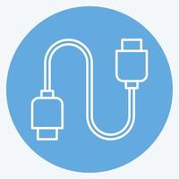 Icon Cable. suitable for Computer Components symbol. blue eyes style. simple design editable. design template vector. simple illustration vector
