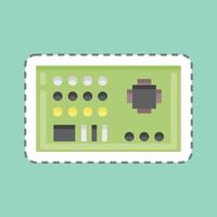 Sticker line cut Motherboard. suitable for Computer Components symbol. simple design editable. design template vector. simple illustration vector