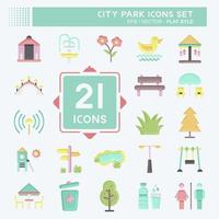 Icon Set City Park. suitable for Building symbol. flat style. simple design editable. design template vector. simple illustration vector