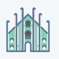 Icon Milan. suitable for education symbol. doodle style. simple design editable. design template vector. simple illustration vector