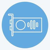 Icon GPU. suitable for Computer Components symbol. blue eyes style. simple design editable. design template vector. simple illustration vector