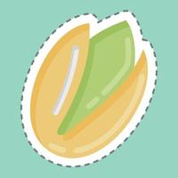 Sticker line cut Pistachio. suitable for Nuts symbol. simple design editable. design template vector. simple illustration vector