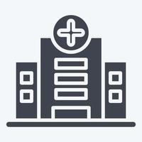 Icon Hospital. suitable for education symbol. glyph style. simple design editable. design template vector. simple illustration vector