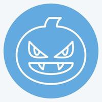 icono de calabaza. adecuado para el símbolo de halloween. estilo de ojos azules. diseño simple editable. vector de plantilla de diseño. ilustración sencilla