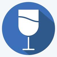 icono de vino. adecuado para el símbolo de la educación. estilo de sombra larga. diseño simple editable. vector de plantilla de diseño. ilustración sencilla