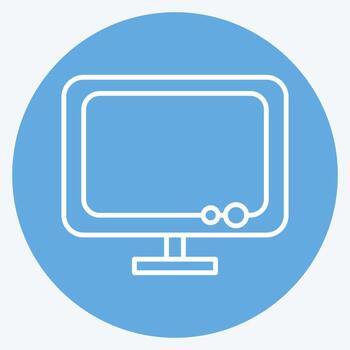 Icon Monitor. suitable for Computer Components symbol. blue eyes style. simple design editable. design template vector. simple illustration vector